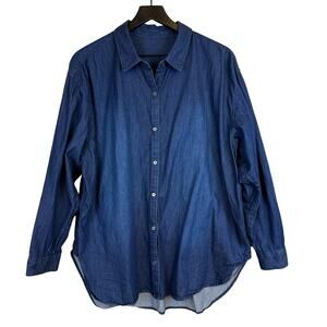 Outlier NYC Denim Chambray Button Up Shirt Blue - Fits L Best